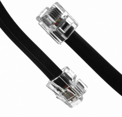 Телефонски кабел Divers, RJ11 M до RJ11 M, 4 жици, 15 m, црн