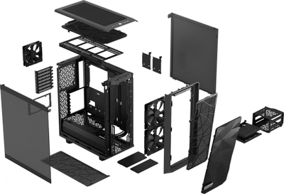 Kasë Fractal Design Meshify 2 Compact TG Light Tint, e hirtë, Midi Tower