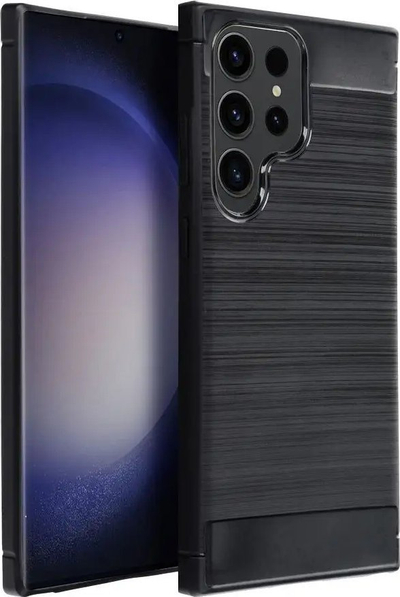 Mbrojtëse karboni për telefon Samsung Galaxy M13, TPU fleksibël, antirgërvishtëse, e zezë
