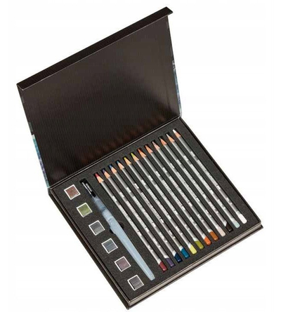 Set arti Derwent Graphitint Mixed Media, 19 pjesë, për akuarel