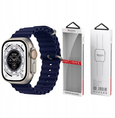 Rrip ore Yesido WB21 për Apple Watch, silikon, 38/40/41 mm, blu navy