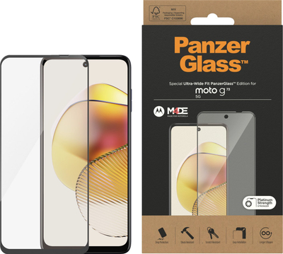 Xham mbrojtës PanzerGlass për Motorola Moto G73 5G, Ultra Wide Fit, kundër gërvishtjeve, transparent