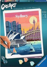 Set pikturimi sipas numrave Ravensburger CreArt Sydney, tablo me motiv Sydney, shumëngjyrësh
