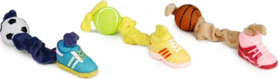 Lodër për qen Beeztees Rope Bz Plush With Vinyl Sphere U, vinil dhe pelush, me fishkëllimë