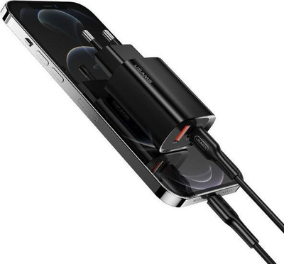 Kokë karikuese Usams T35 1x USB-A 1x USB-C 3 A, e bardhë