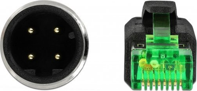 Kabllo rrjeti Delock M12 4 Pin D-coded në RJ45, 2m, PVC, gri
