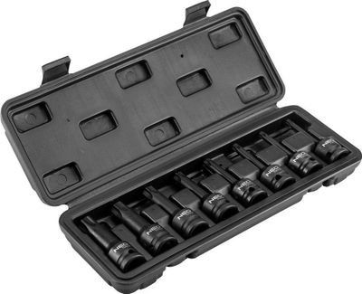 Set çelësa goditës Neo Impact Sockets, 8 copë TORX, T30 T80, krom molibden