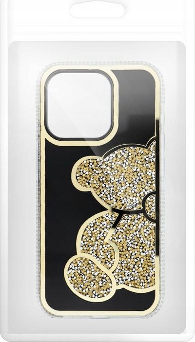 Mbrojtëse telefoni Teddy Bear për iPhone 13 Pro, TPU PU, gold