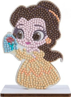 Figurinë druri Crystal Art Buddies Disney Princess Belle, 11cm, set diamond painting, shumëngjyrëshe