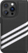 Këllëf booklet Adidas për iPhone 14 Pro, lëkurë PU, me xhep karte, i zi