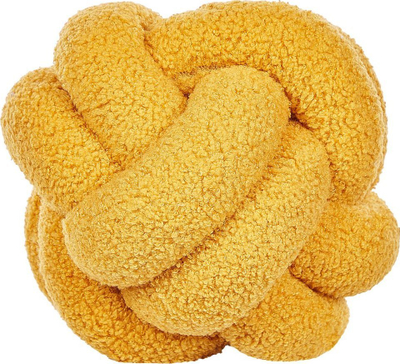Jastëk dekorativ MALNI Boucle Knot, 19 x 19 cm, i verdhë