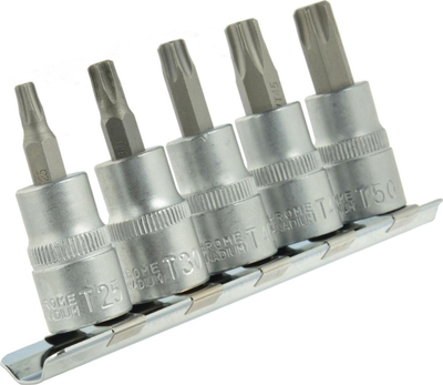 Сет бит TORX клучеви Geko, 5 парчиња, T25 T50, 3/8", CRV
