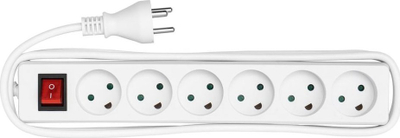 Zgjatës rryme Microconnect MC-GRU0650DK, 6 priza, kabllo 5m, i bardhë