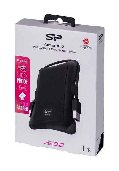 Hard disk i jashtëm Silicon Power Armor A30, 1TB, USB 3.2, i zi