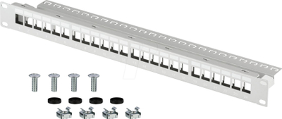 Patch panel EFB EC020100001, 19" 1U, 24 porta, gri