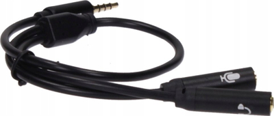 Adapter audio TB Touch, 3.5mm mashkull në 2x 3.5mm femër, 30cm, i zi