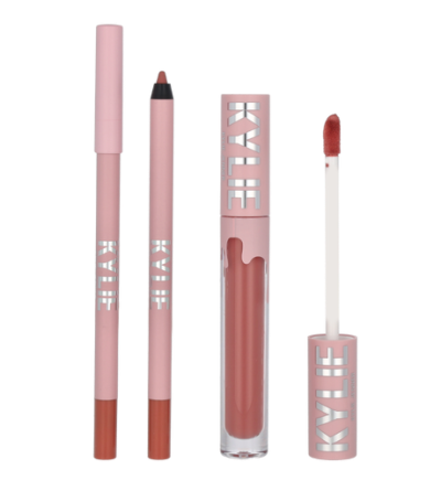 Set Kylie Cosmetics, buzëkuq i lëngshëm, 3 ml + laps për buzë, 1.1 g, 354 Until Further Notice