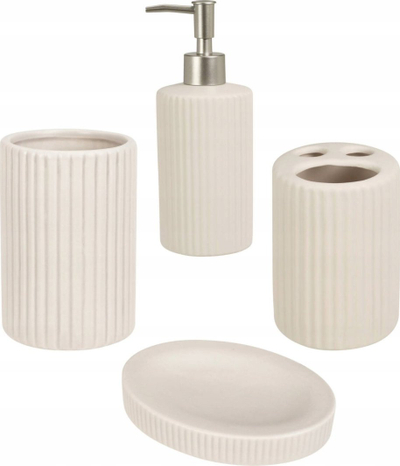 Set aksesorësh banjo Bathroom Solutions, 4 pjesë, i bardhë