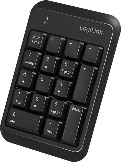 Tastierë LogiLink ID0201, numerike, wireless, UK, e zezë