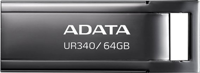 USB ADATA UR340, 64GB, USB 3.2, metalik i zi