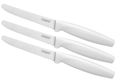Set thika Fiskars 1015988, për tryezë, 3 copë, bardhë