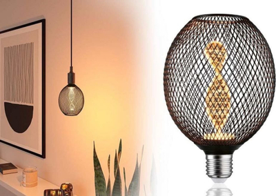 Llambë dekorative LED Paulmann Metallic Glow Globe Helix, bazë E27, dritë e ngrohtë, e zezë