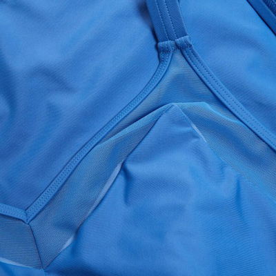 Kostum banje për goca Shaping Mesh Detail, njëpjesësh, me rrjeta transparente, blu