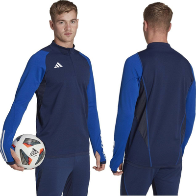 Bluzë stërvitje Adidas Tiro 23 Competition M HK7645, Aeroready, me zinxhir gjysmë, blu