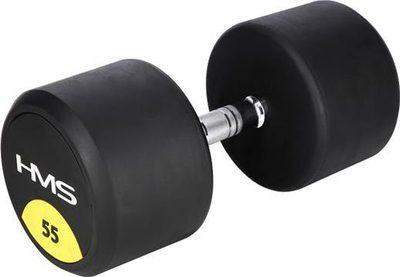 Hantel HMS HG PRO, 55kg, i veshur me gomë, njësh