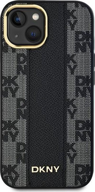 Mbrojtëse telefoni Guess për iPhone 13 14 15, 6.1", hardcase lëkurë me MagSafe, e zezë