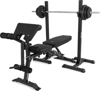 Stol fitnesi me mbajtëse Zipro Superset, 270kg, 164 x 56 x 116cm, i zi