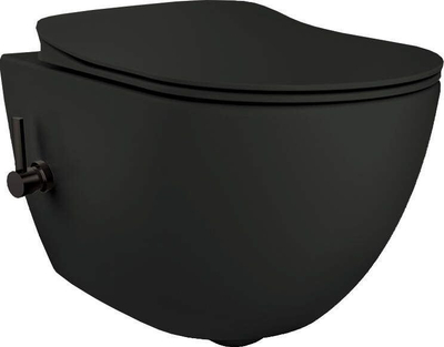 WC pezull Deante Peonia, rimless, funksion bideje, e zezë