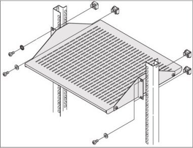 Mbajtëse rack EQUIPMENT Support 2U Type C, 25kg, metalike