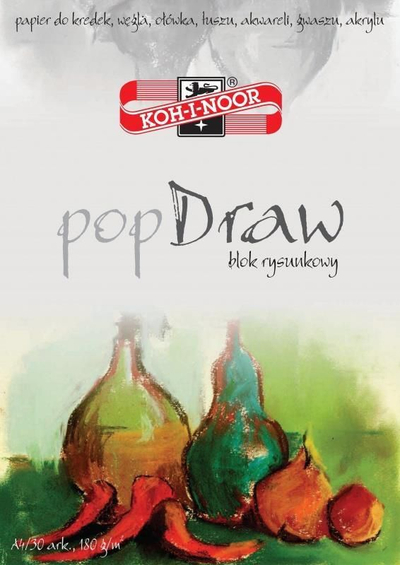 Блок за цртање Koh-I-Noor Pop Drawing Pad A4, 180 g, 30 листови, бел
