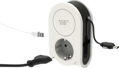Karikues REV 0020840103, 1x USB A 3.1A, kabllo 3 në 1 80cm, i bardhë