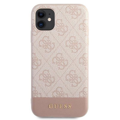 Kapak telefoni Guess 4G Stripe për iPhone 11 6.1", hardcase, rozë