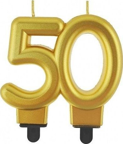Свеќи за роденден Годан, број 50, повеќебојни