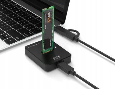 Adaptues për SSD M.2 NVMe SATA, USB C, 10Gbps, i zi