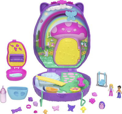 Set lojërash Polly Pocket Hedgehog Mom and Baby, çantë lodër, për fëmijë 4+