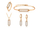 Set Xuping Ovale, të praruara në ar 18 karatësh QVUBO -  qafore + vathë + unazë + byzylyk, artë/bardhë/16.10mm/#10