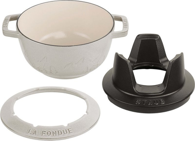 Set fondue Staub La Fondue, 20 cm, gize emajluar, White Truffle