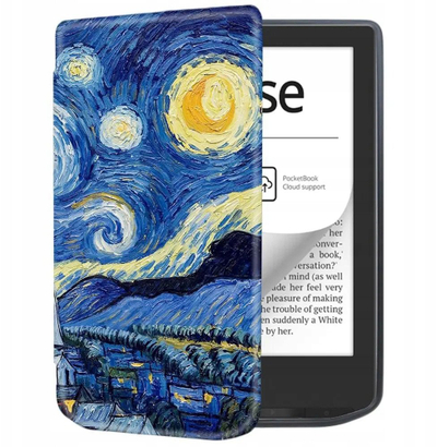 Kuti mbrojtëse grafike TPU për PocketBook Verse Verse Pro 629 634, magazinim magnetik, dizajn Starry Sky, shumëngjyrëshe