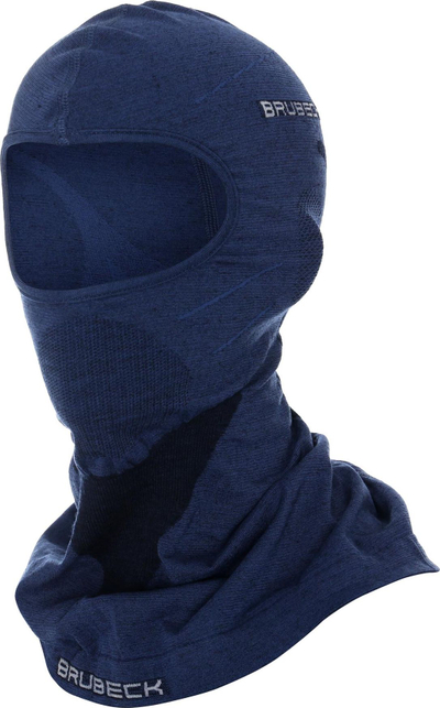 Balakllavë unisex Brubeck KM10370, leshi merino, për helmetë, blu e errët L/XL