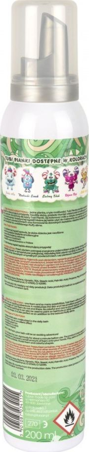 Shkumë banjo për fëmijë Tuban Tubi Foam Green Edek, 200 ml, jeshile