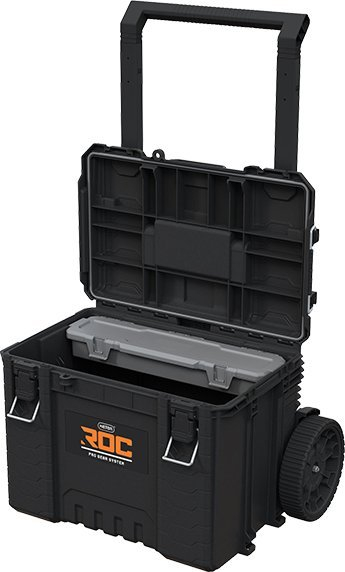 Karrocë veglash Keter Roc Pro Gear 2.0 Cart XL, 57x38x41cm, me rrota, e zezë