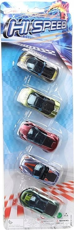 Set lodrash me makina Metal Cars 1:64, 5 copë, metal