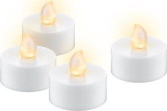 Set qirinjsh LED Goobay 49868, 4 copë, me timer, ngjyrë e bardhë