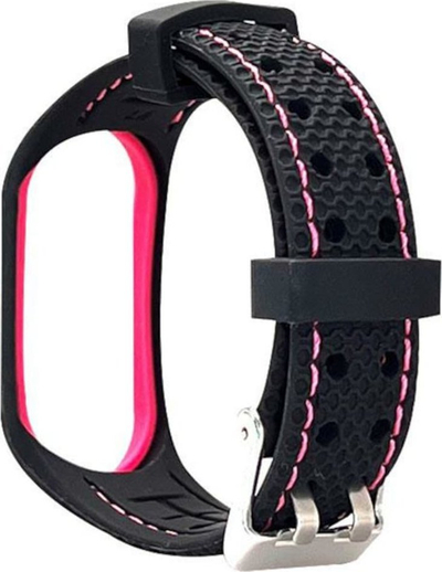 Rrip dore Beline Strap për Xiaomi Mi Band 5 6, silikon sportiv, i zi rozë