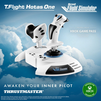 Kontrollor fluturimi Thrustmaster XB Hotas1, për Xbox dhe PC, dizajn Clear transparent