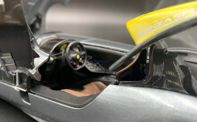 Maket veture Bburago Ferrari Monza SP1, shkalla 1:18, metal, gri me të verdhë
